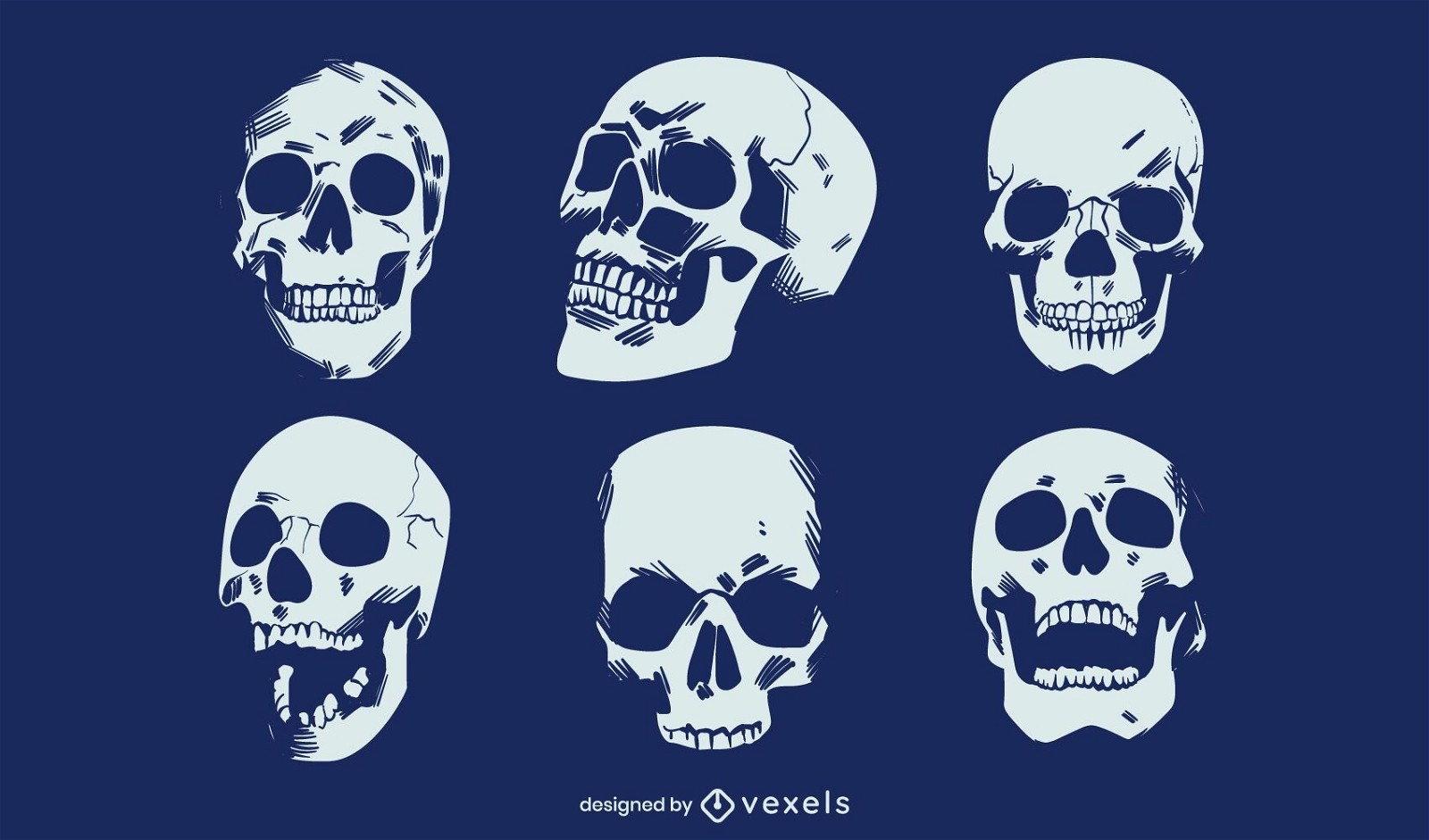 Grunge skull set design