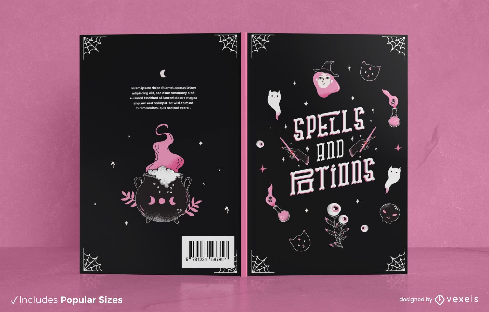 Spells and potions book cover design