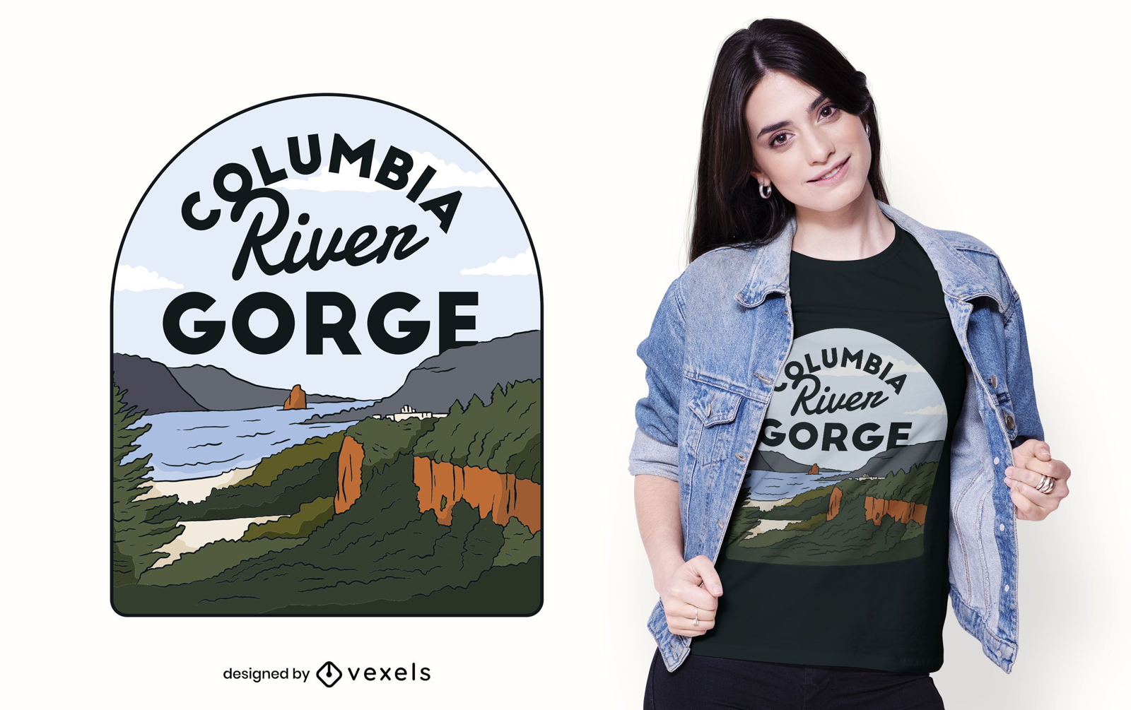 Diseño de camiseta Columbia River Gorge