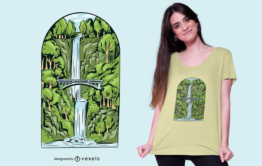 Diseño de camiseta de cascada Diseño de camiseta de cascada