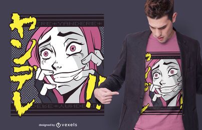 Yandere Mädchen T-Shirt Design Yandere Mädchen T-Shirt Design