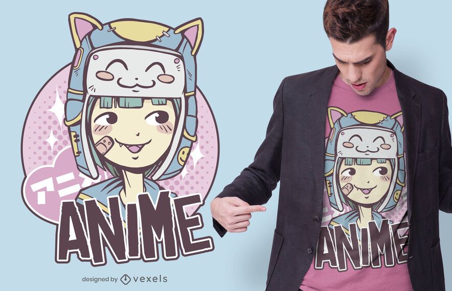 Design de camiseta de anime fofa Design de camiseta de anime fofa