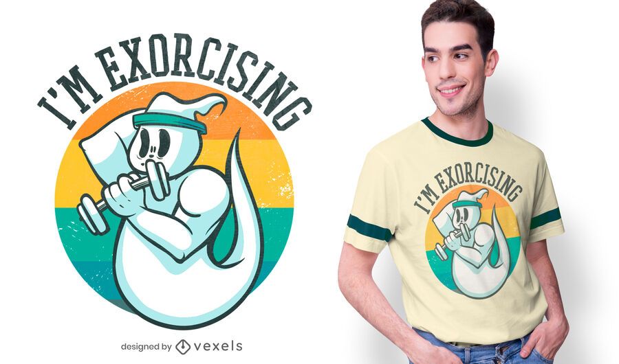 Exorcising ghost t-shirt design Exorcising ghost t-shirt design