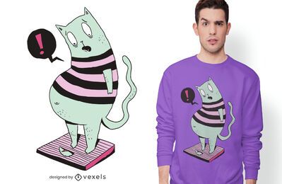 Diseño de camiseta de gato gordo