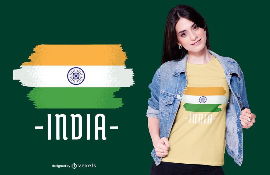 Diseño de camiseta de bandera nacional india Diseño de camiseta de bandera nacional india