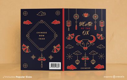 Design da capa do livro do ano novo chinês