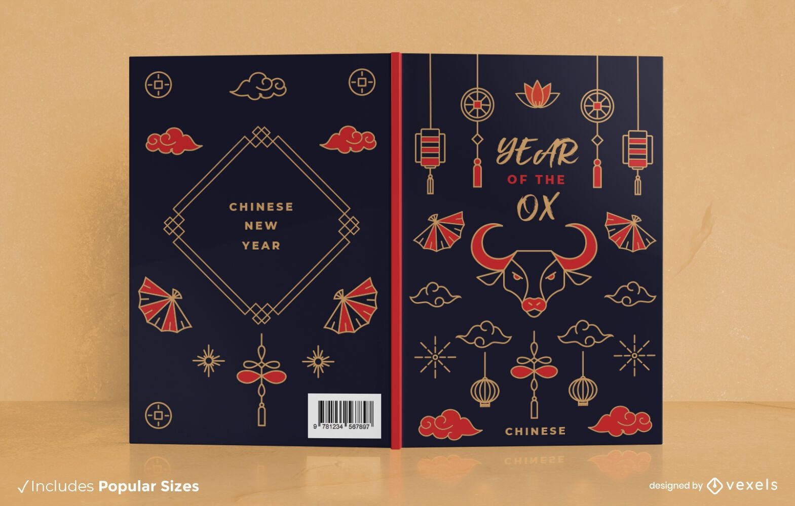 Design da capa do livro do ano novo chin?s