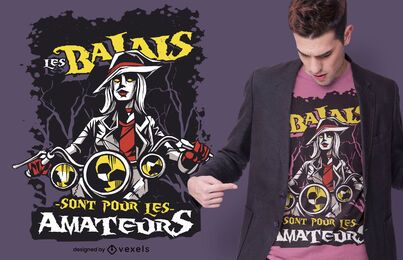 Französisches Zitat-T-Shirt-Design der Hexe Französisches Zitat-T-Shirt-Design der Hexe
