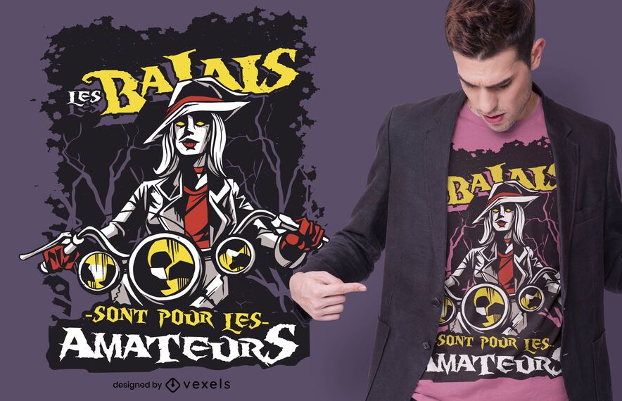 Desenho de camiseta com citação francesa de bruxa Desenho de camiseta com citação francesa de bruxa