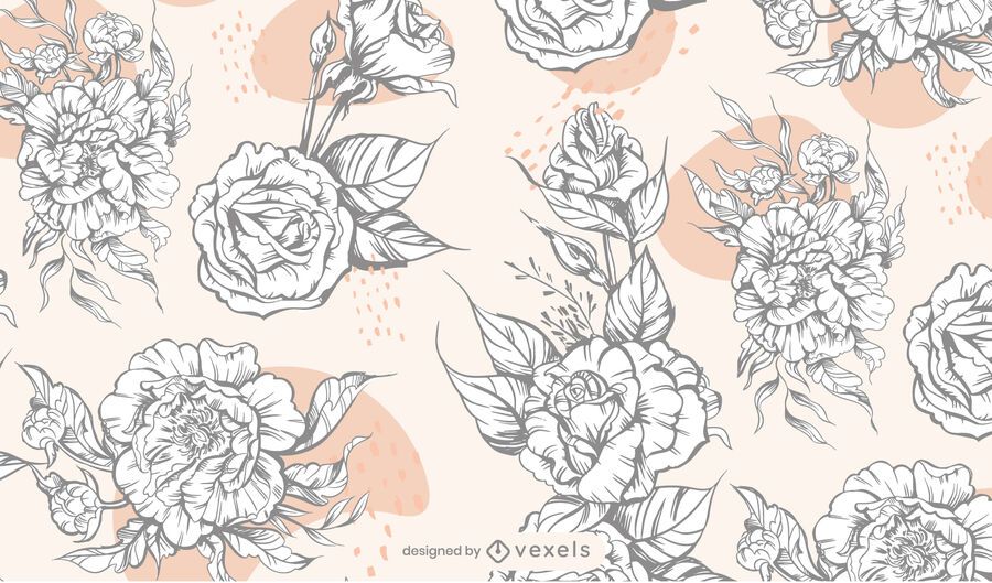 Black and white flowers pattern design Black and white flowers pattern design