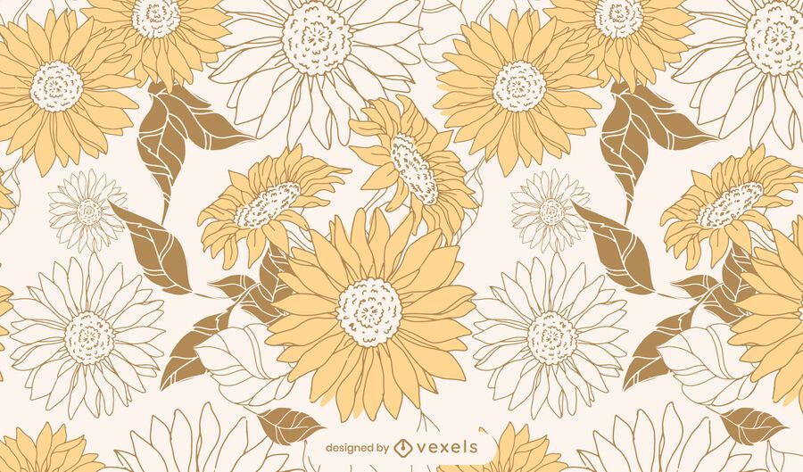 Diseño de patrón floral de girasoles Diseño de patrón floral de girasoles