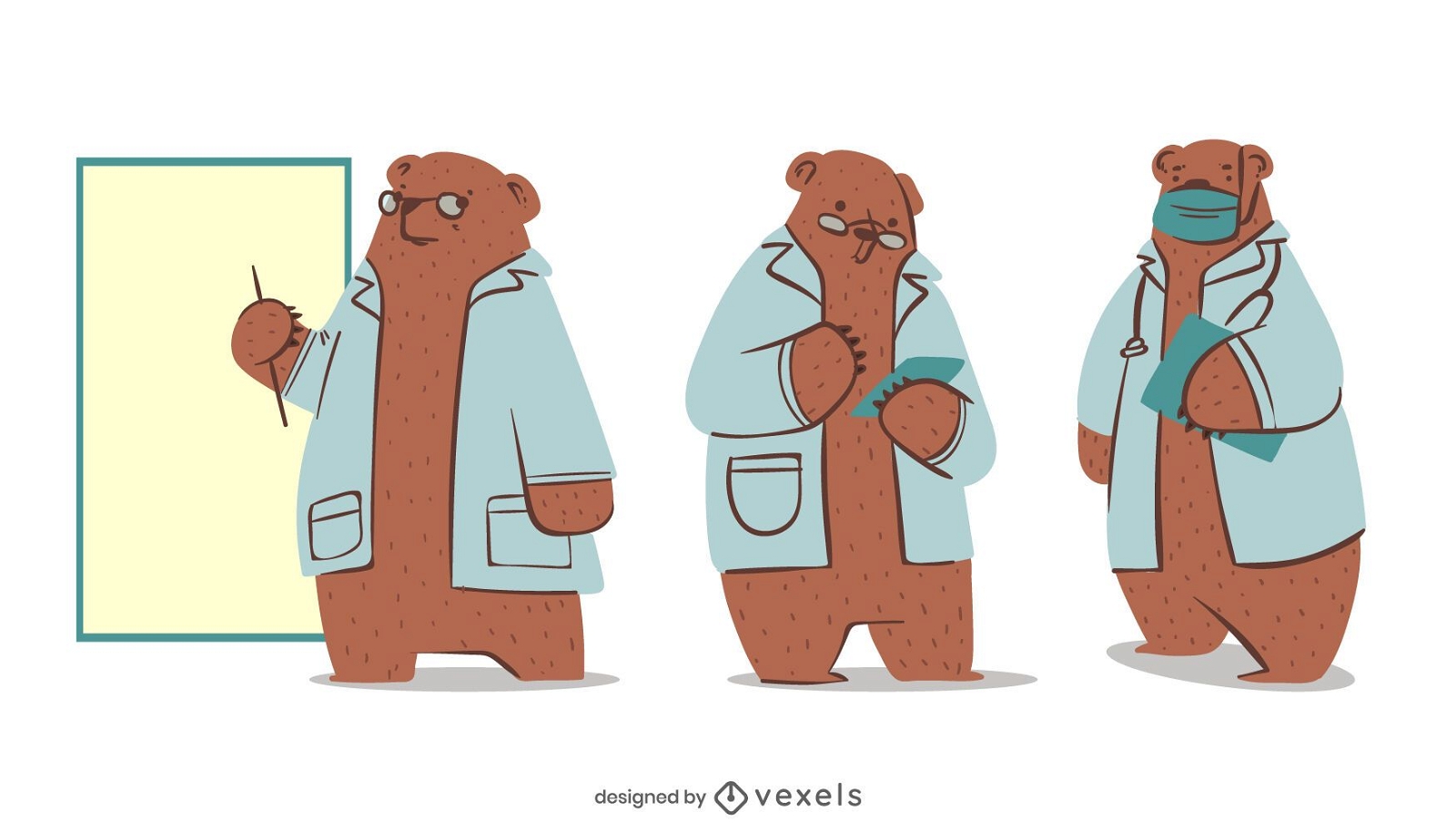 Urso conjunto de caracteres médico