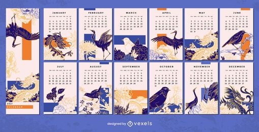 Design de calendário chinês 2021