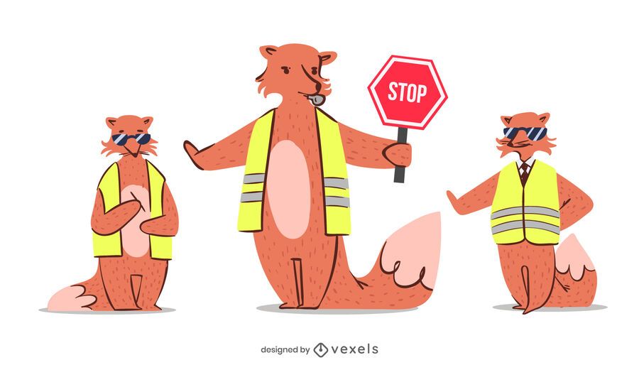 Desenho de personagem de controle de tráfego da Fox Desenho de personagem de controle de tráfego da Fox