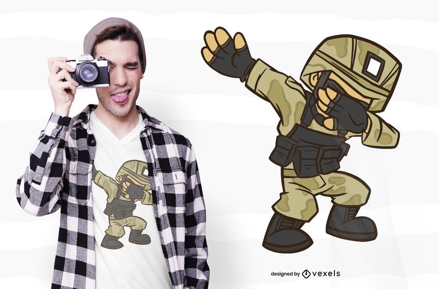 Dabbing Soldier T-shirt Design Dabbing Soldier T-shirt Design