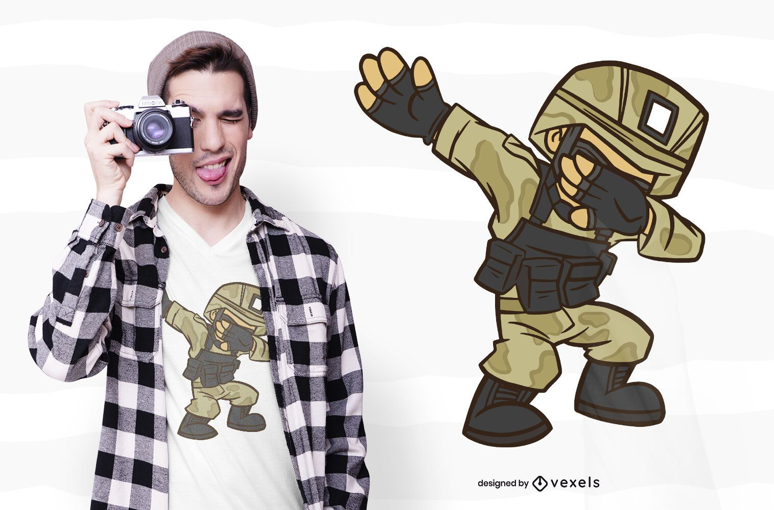 Diseño de camiseta Dabbing Soldier