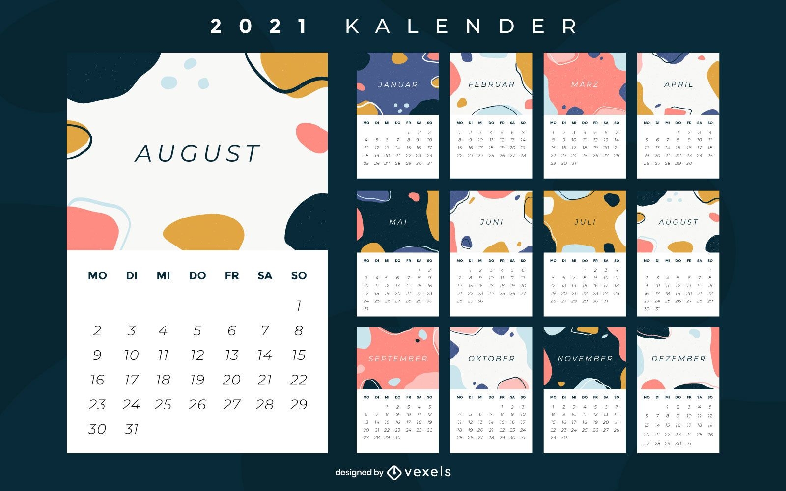 Abstract 2021 deutscher Kalender