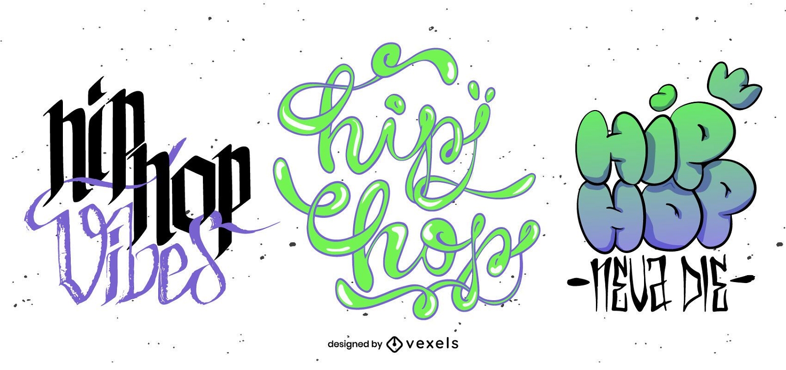 Hip hop lettering set design