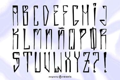 Conjunto de letras del alfabeto de vandalismo Conjunto de letras del alfabeto de vandalismo