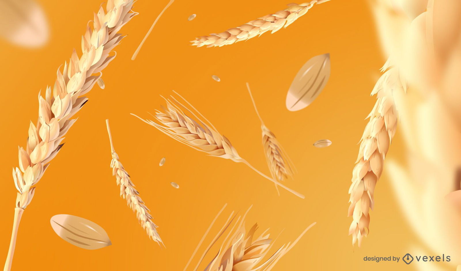 Desenho de fundo de espigas de trigo