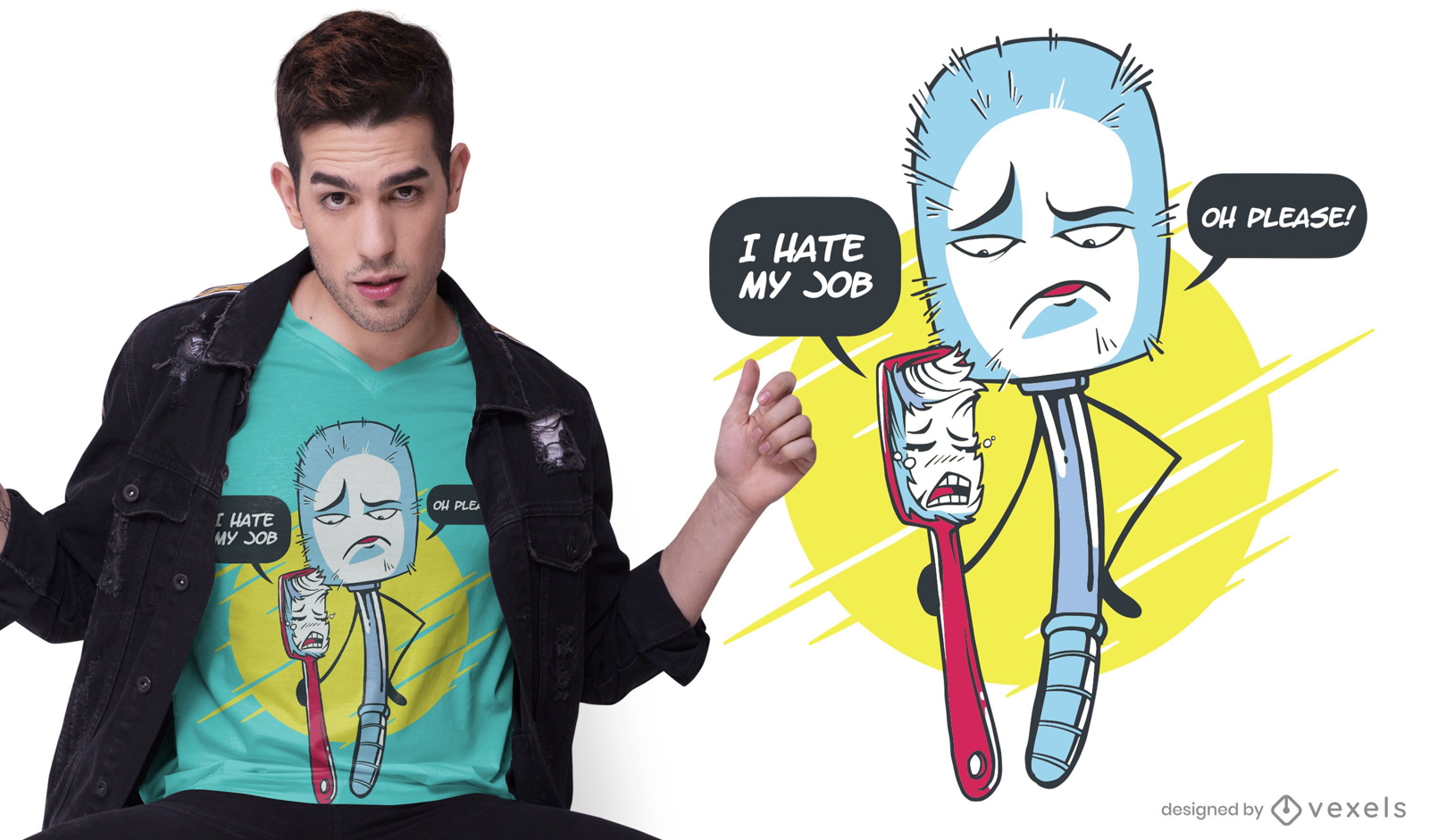 Dise?o de camiseta Brush jobs