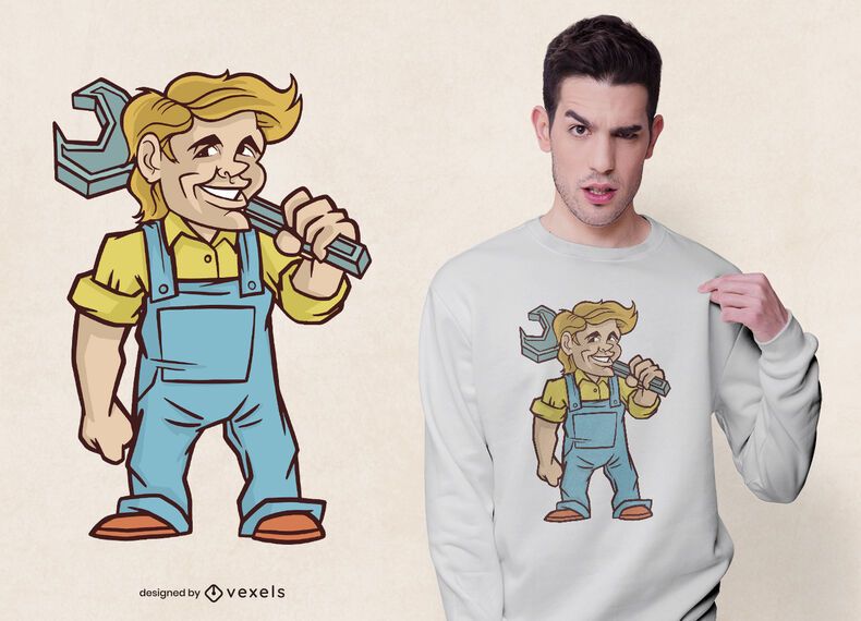 Craftsman with wrench t-shirt design Craftsman with wrench t-shirt design