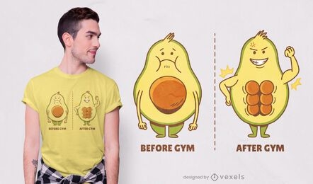 Diseño de camiseta de aguacate gym