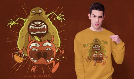 Design de camiseta do monstro abacate Design de camiseta do monstro abacate