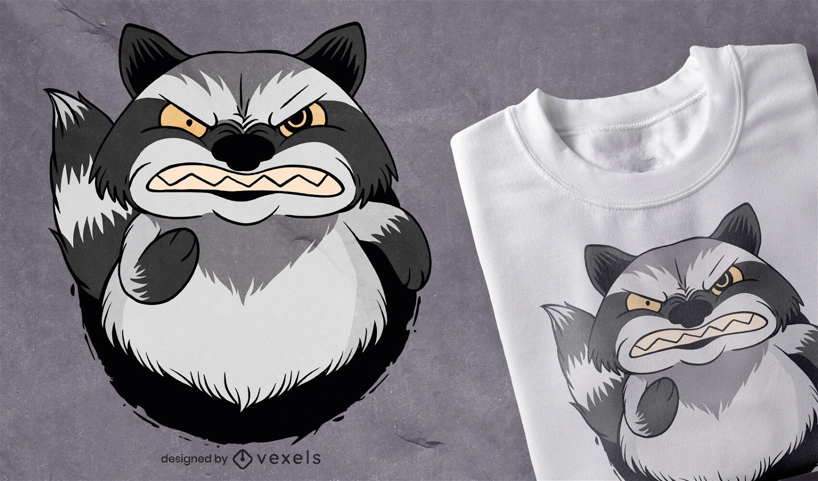 Angry raccoon t-shirt design