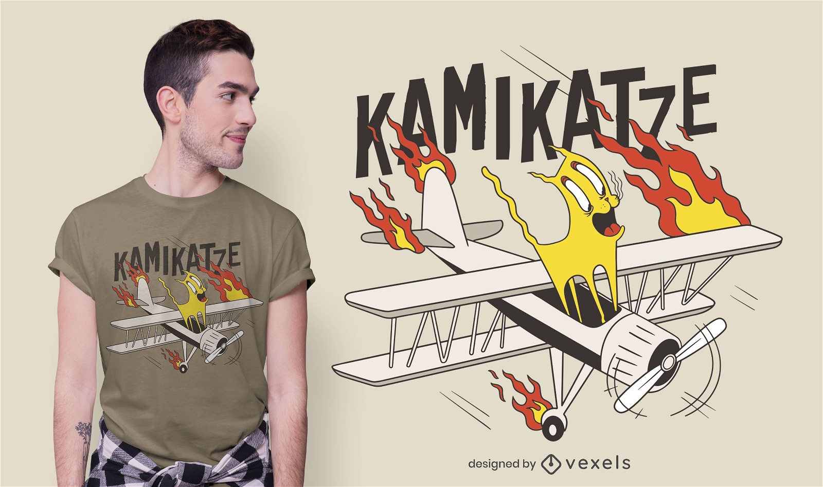 Design de camiseta Kamikatze
