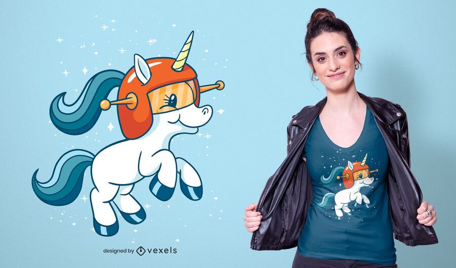 Design de camiseta do unicórnio espacial Design de camiseta do unicórnio espacial