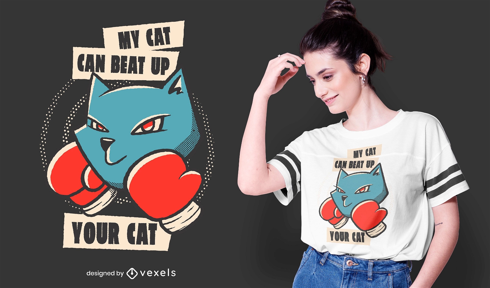 Projeto da camiseta com as citações do meu gato