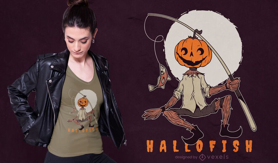 Diseño de camiseta de calabaza hallofish Diseño de camiseta de calabaza hallofish