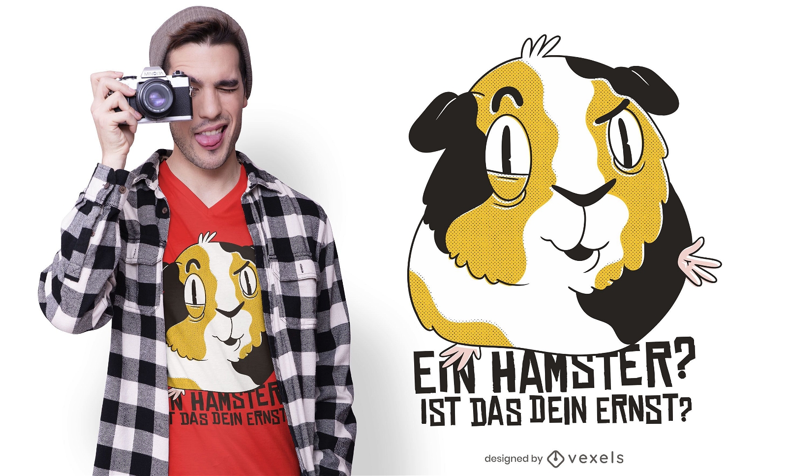 Design de camiseta com citação de cobaia alemão