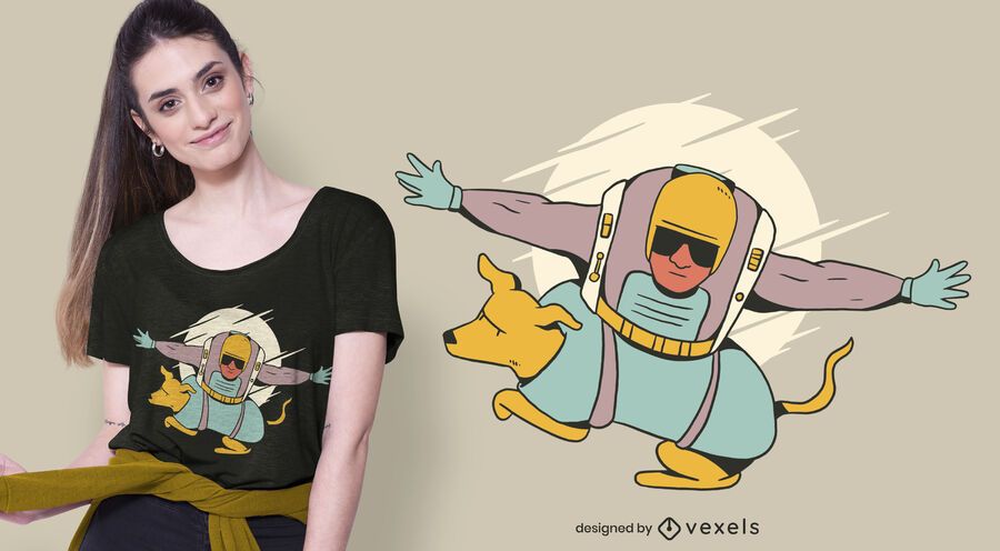 Design de camiseta para cachorro de paraquedismo Design de camiseta para cachorro de paraquedismo