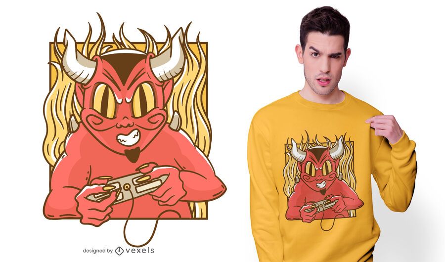 Design de camiseta do diabo do jogador Design de camiseta do diabo do jogador