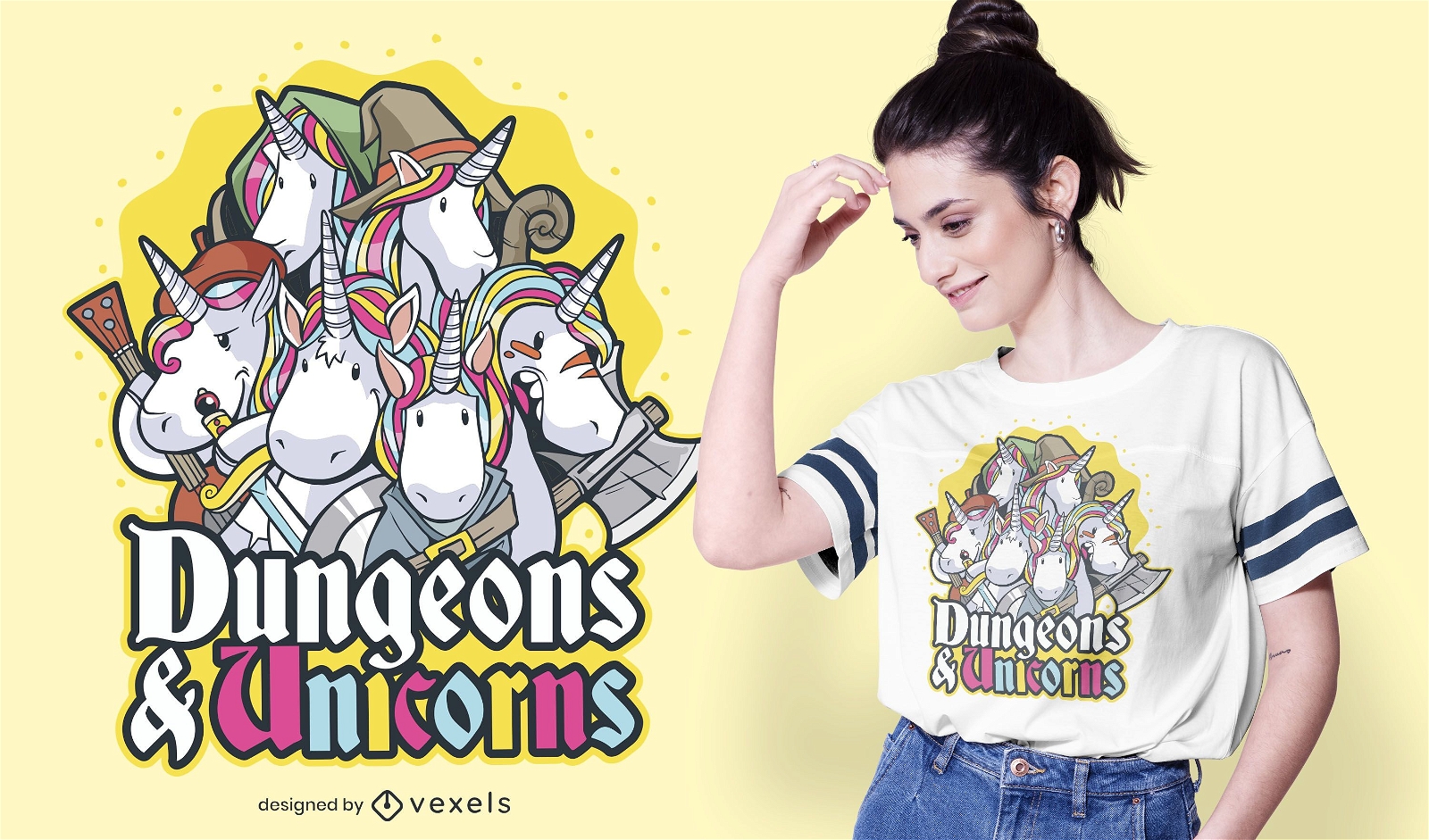 Dungeons & unicorns t-shirt design