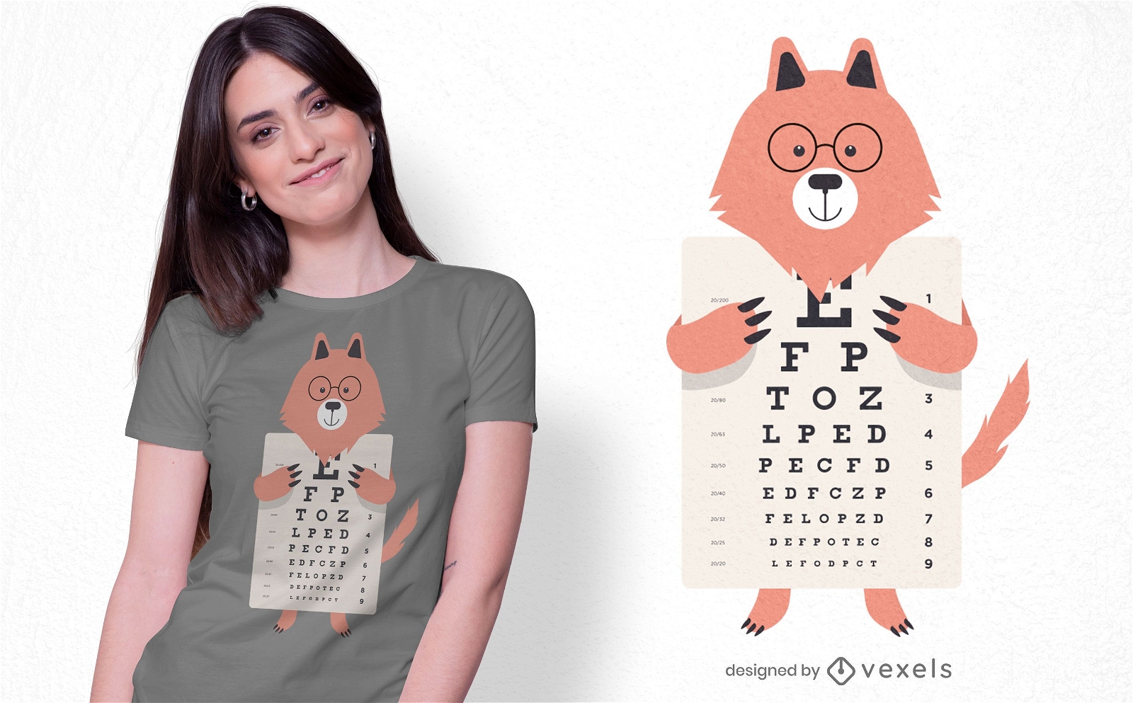 Wolf eye chart t-shirt design