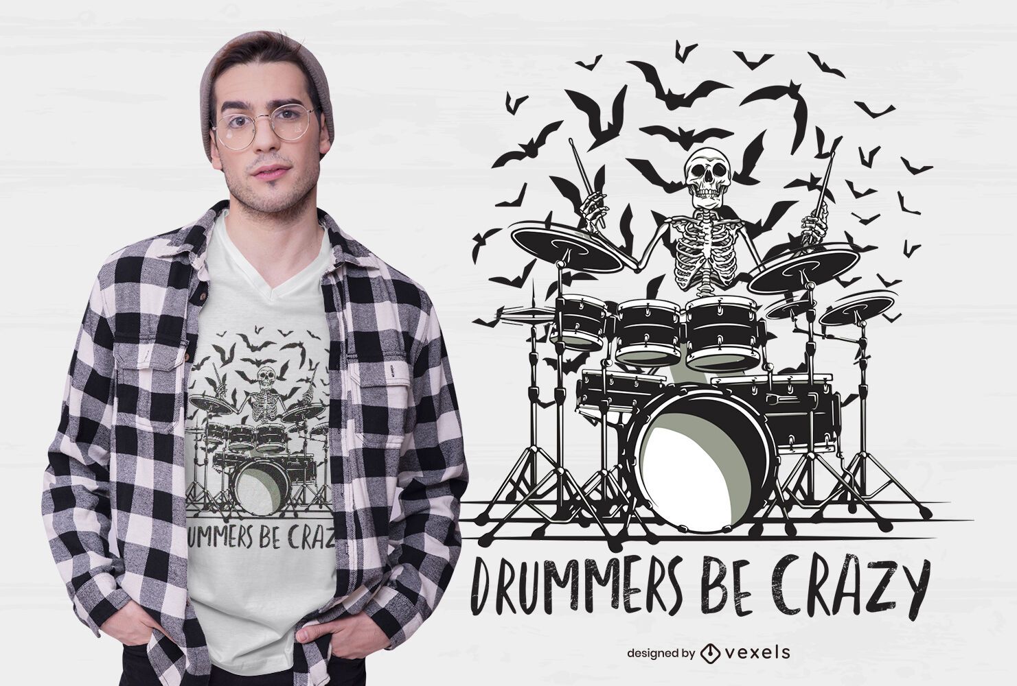 Bateristas são design de camiseta louco