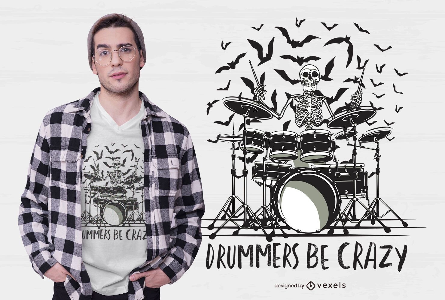 Drummers be crazy t-shirt design