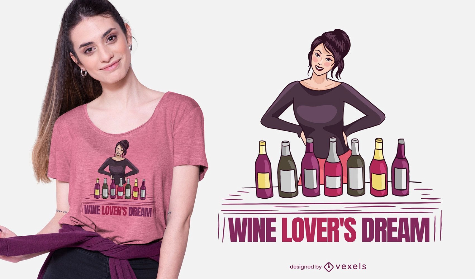 Dise?o de camiseta amante del vino.