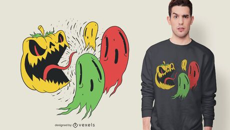 Pumpkin ghosts t-shirt design Pumpkin ghosts t-shirt design