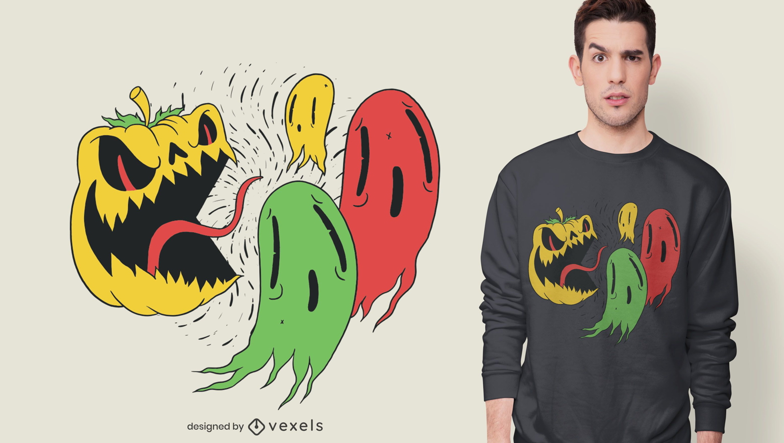 Design de camisetas com fantasmas de ab?bora