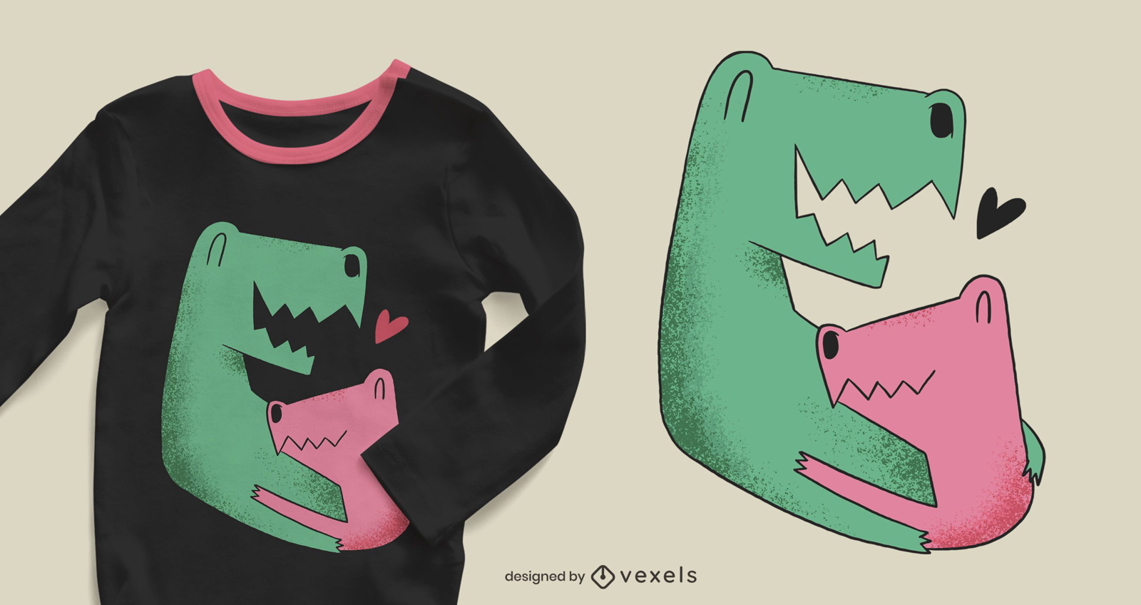 Diseño de camiseta de familia de dinosaurios.