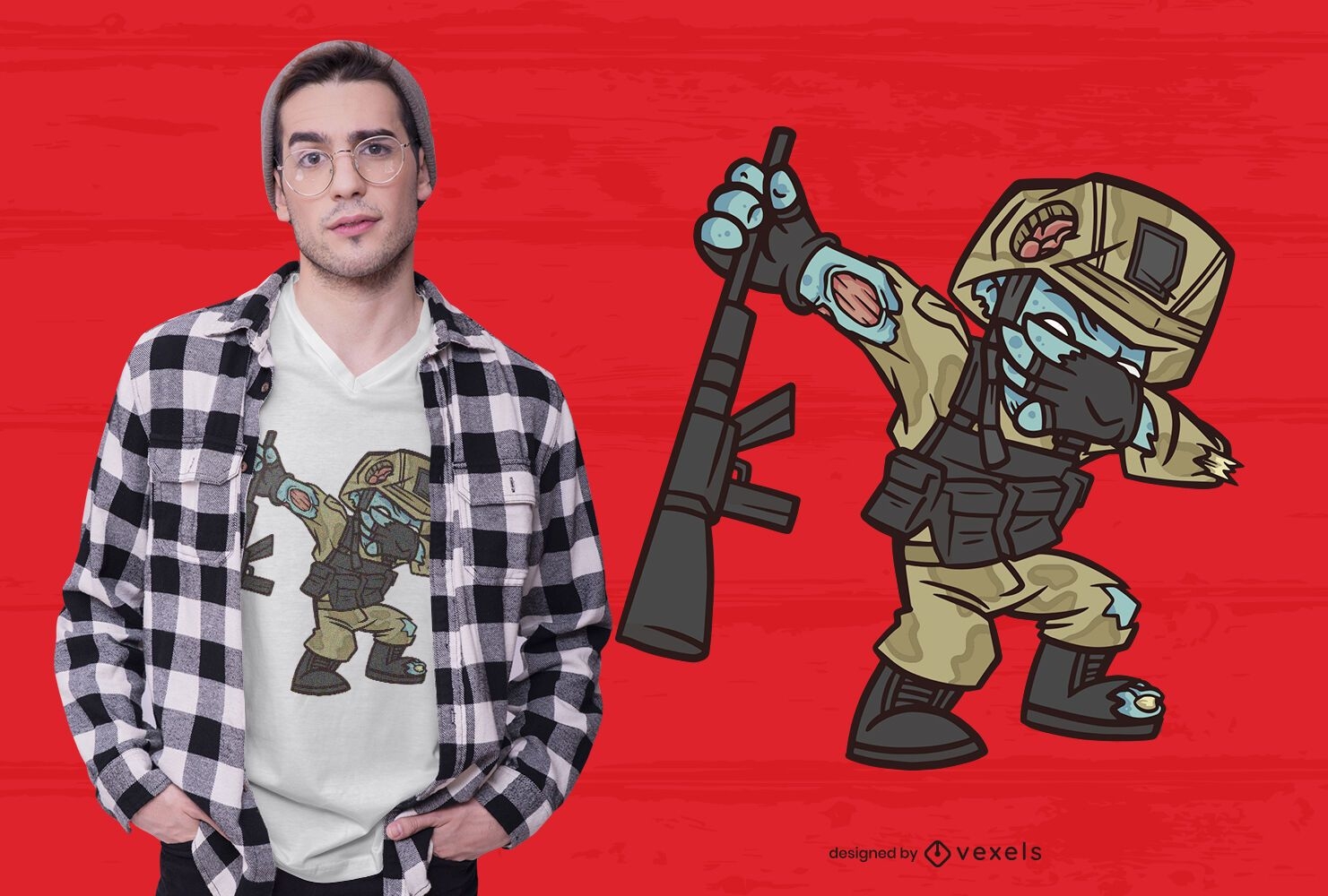 Militärische Zombie-Tupfer-T-Shirt-Design