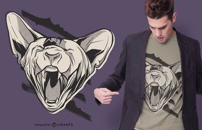 Angry sphinx cat t-shirt design