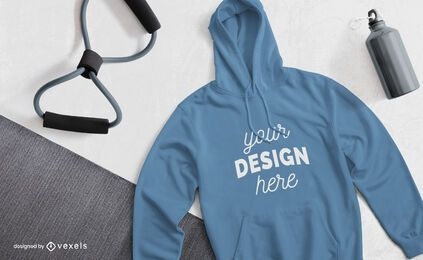 Fitness hoodie mockup composition