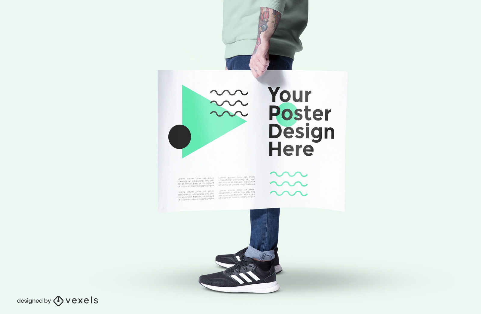 Modell mit Poster-Mockup-Design