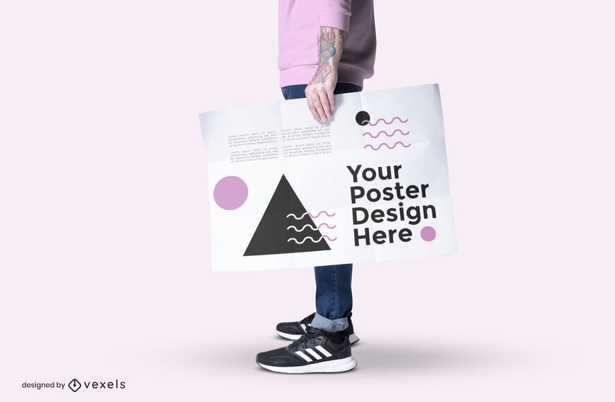 Modelo con diseño de maqueta de póster. Modelo con diseño de maqueta de póster.