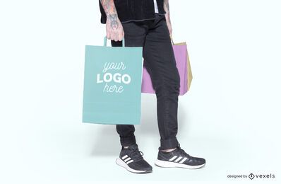 Shopping bag mockup design